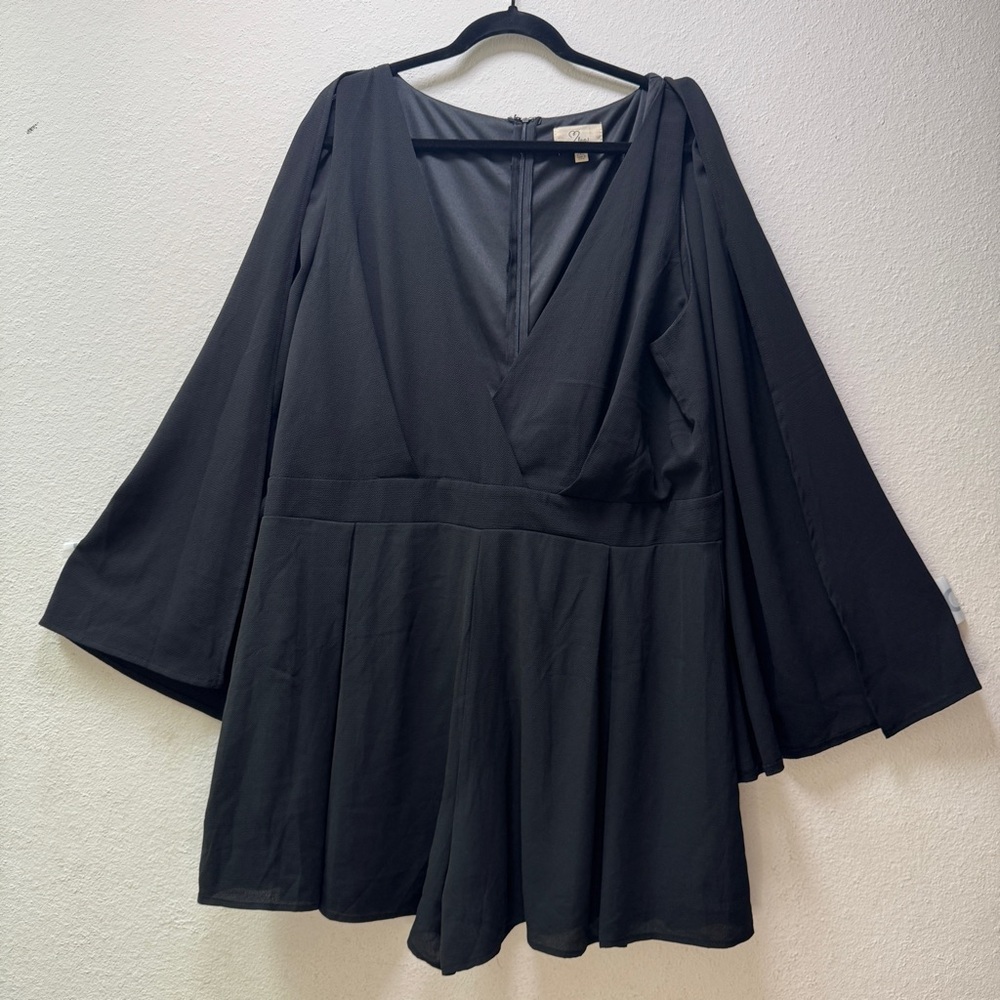 Love Black Long Sleeve Romper